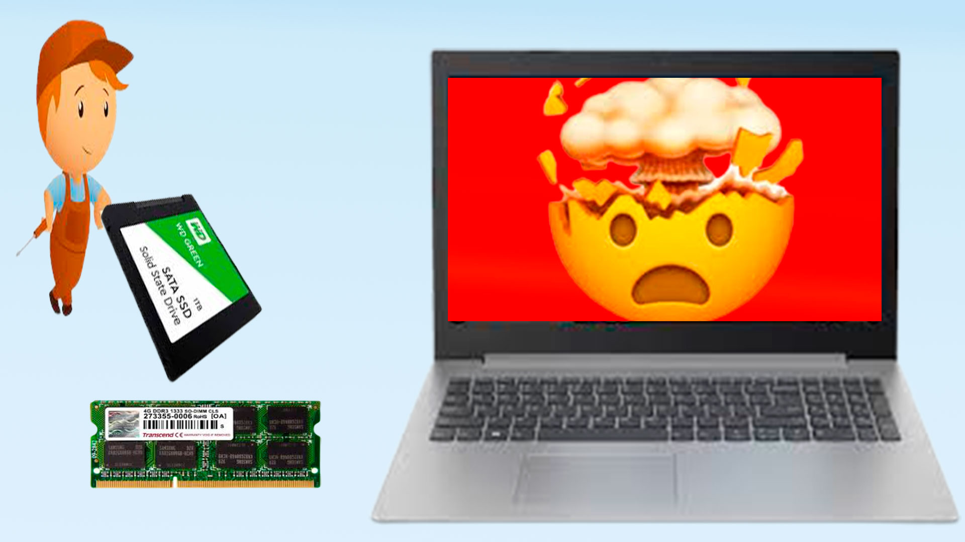 Апгрейд слабого ноутбука устанавливаем SSD диск и увеличиваем оперативную память